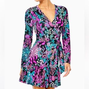 Lilly Pulitzer Misha long sleeve wrap romper